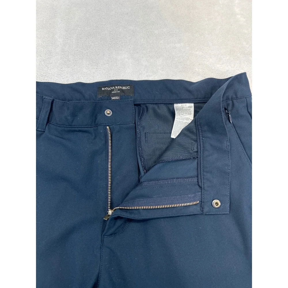 Banana Republic Pants Mens 34x32 Navy Aiden Performance Adjustable Snap Hem